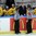 MALMO, SWEDEN - JANUARY 4: Sweden head coach Rikard Gronborg has words with the referee after his player was given a four minute penalty for high sticking against a Russian player during semifinal action at the 2014 IIHF World Junior Championship. (Photo by Andre Ringuette/HHOF-IIHF Images)